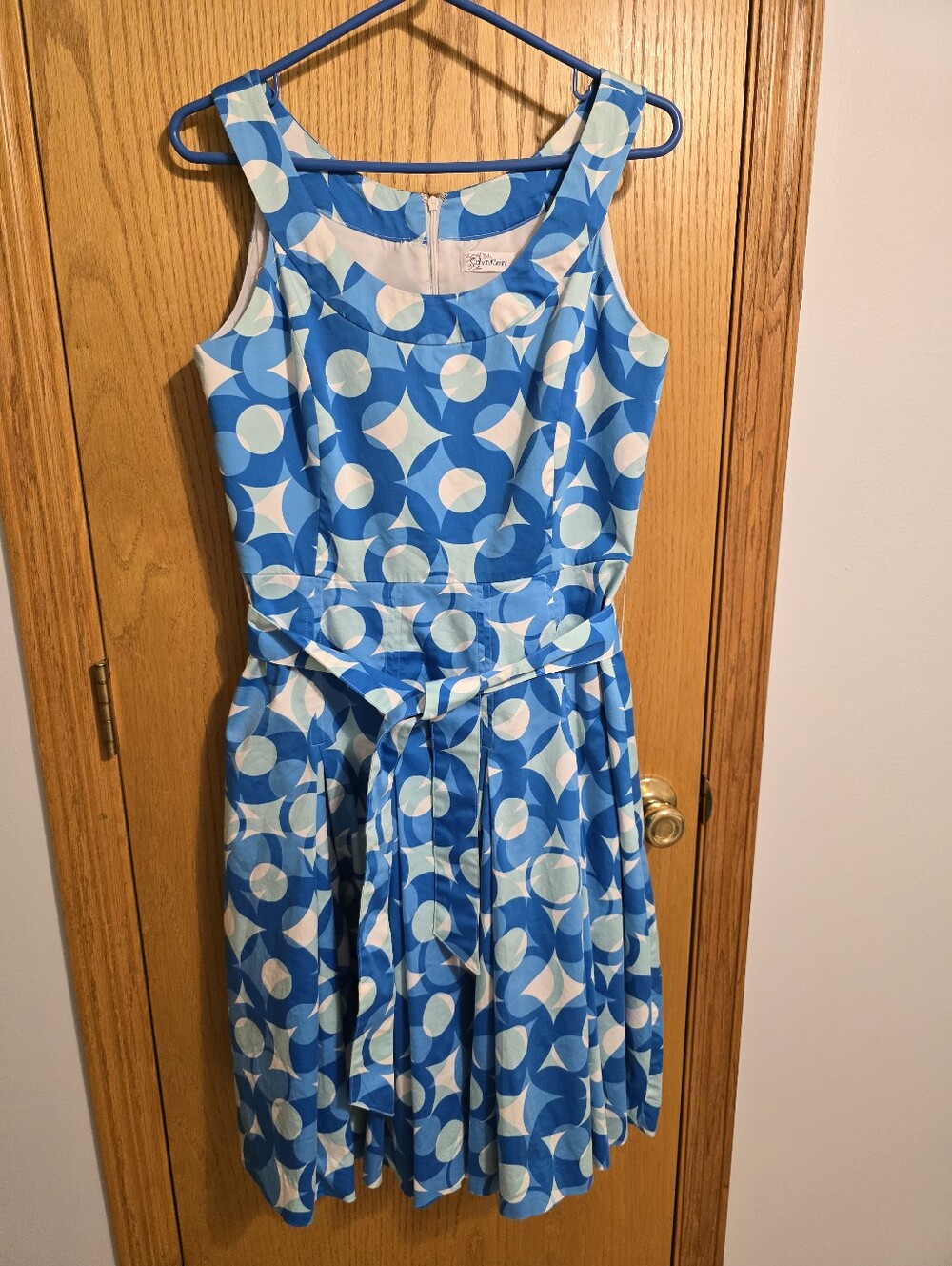 Calvin Klein Blue and White Printed Dress